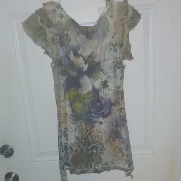 New Directions Multicolor Floral Blouse - Picture 2 of 2